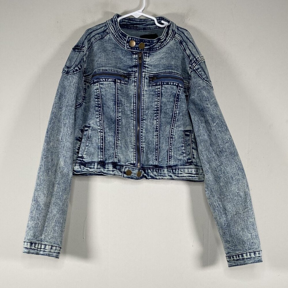 Fashion Nova Denim Jean Jacket Kids Boys Large Blue Casual